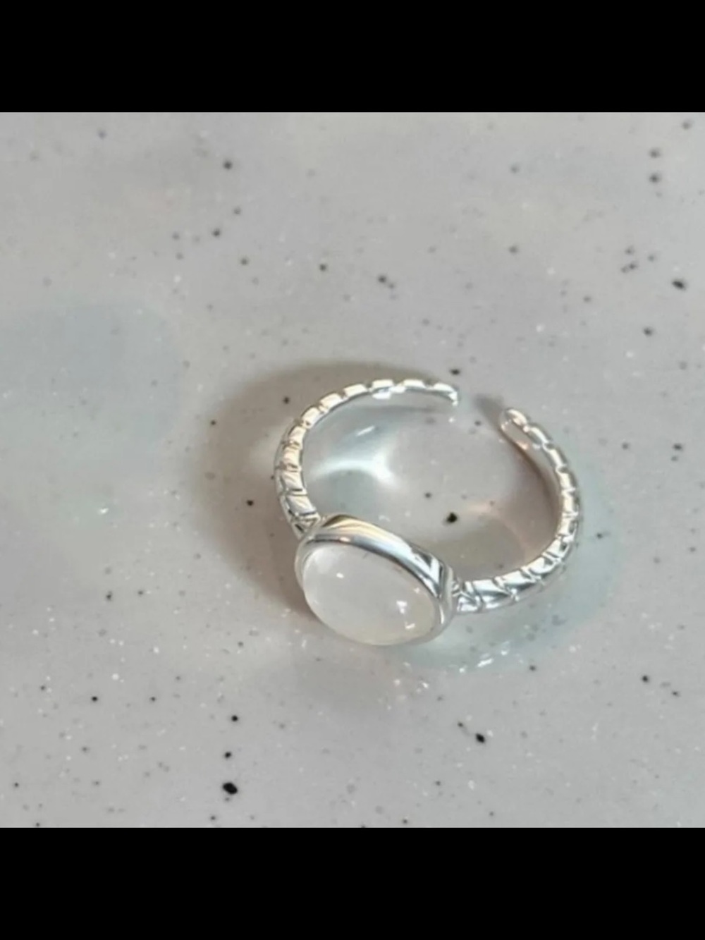 2425-25 925 Sterling Silver White Moonstone Oval Cabochon Adjustable Solitaire